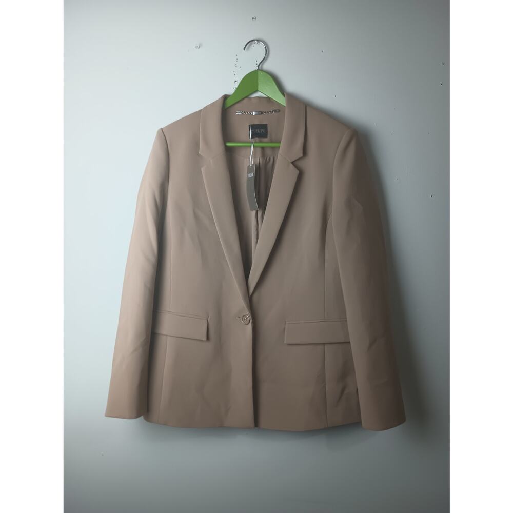 Madeleine Classic Tan Button‎ Double Breasted Women Blazer Jacket Size 14 NWT